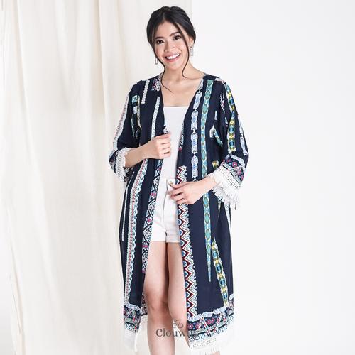 Gambar Clouwny - Nusa Boho Outer - Outer Tunik Wanita - Outwear Wanita - Biru dari CLOUWNY undefined Tokopedia