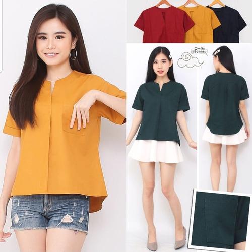 Foto Produk Blouse Kerja Wanita /Atasan Wanita Model Terbaru / Blouse V Neck dari Grosir sepatu BEST