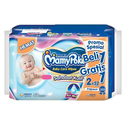 Foto Produk Mamy Poko Baby Wipes Non Alcohol Parfum 2X52's dari Raffardhan olshop