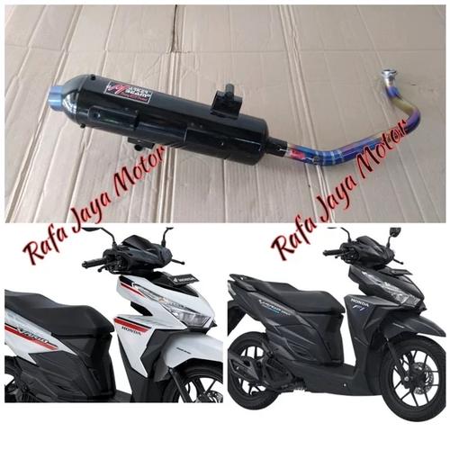 Foto Produk Knalpot Racing Bobokan Vario 125 150 Led Model Tsukigi Corong Pelangi dari Rafa jaya motor