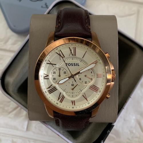 Jual Fossil Fs 4491 Grand Brown Leather 