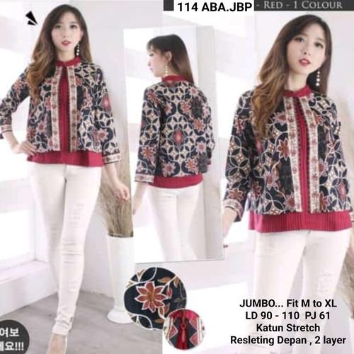 Foto Produk BLOUSE batik wanita bigsize 114 BLRO dari Grosir sepatu BEST