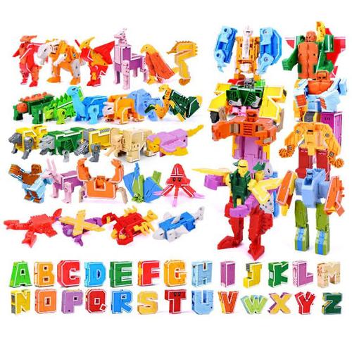 Foto Produk Mainan Anak - Alphabet Robot (Satuan) - Mainan Huruf Transformasi dari Diecastindo