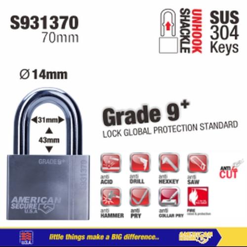 Foto Produk Gembok American secure 70mm Gen 4 S931370 dari Teknik Mandiri indo