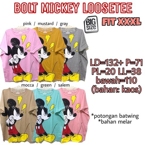 Foto Produk Bolt Mickey Loosetee 3L Kaos Jumbo Big Size Rumah Santai dari Shop With Mali