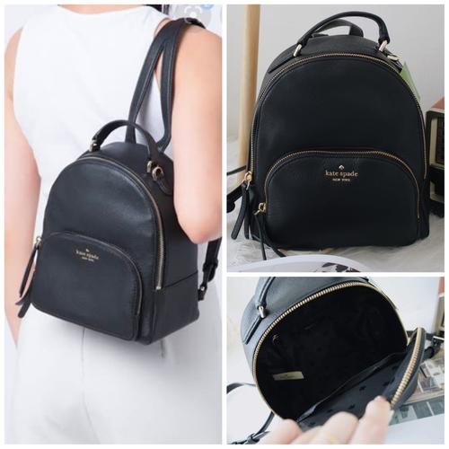 shiny black backpack