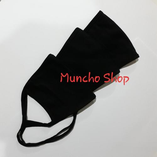 Foto Produk Masker polos Hitam / masker kain polos hitam dari Muncho Shop