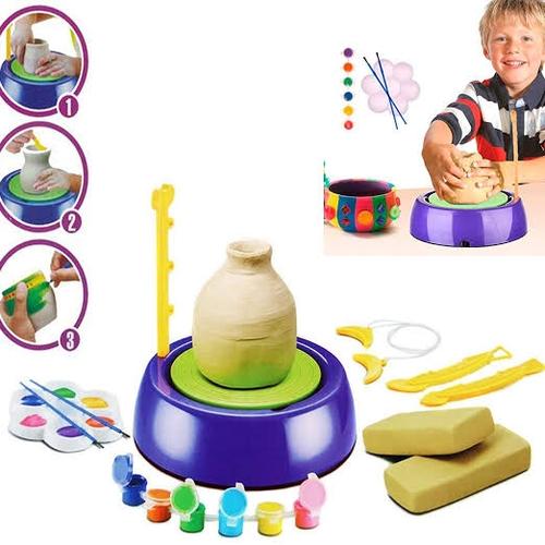 Jual ELECTRIC MINI CERAMIC POTTERY MACHINE WHEEL DIY ART CRAFT MAINAN