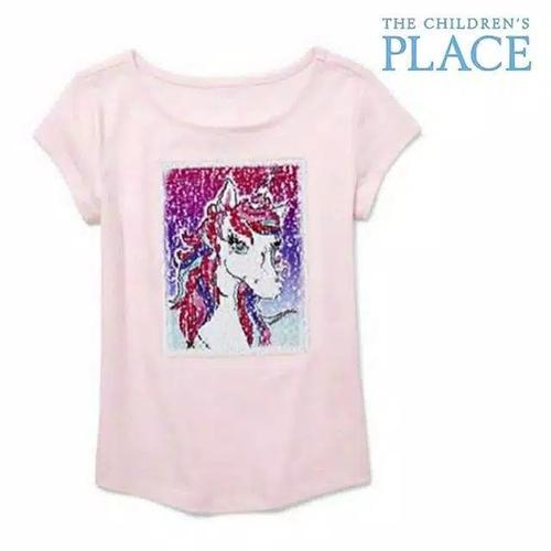 Foto Produk Baju anak kaos flip sequin branded Children's Place pink unicorn 5-6 T - 5-6 tahun dari Galeri Ona