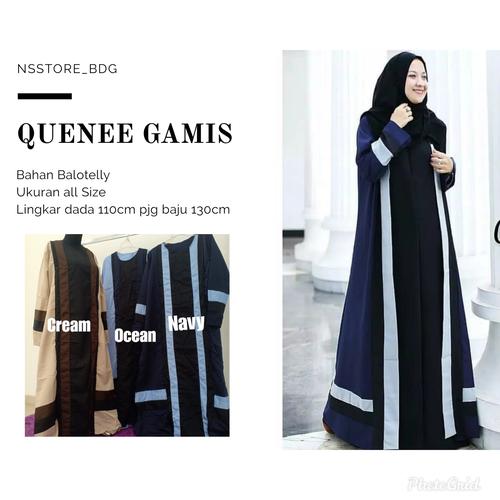 Foto Produk Quenee dress gamis jumbo gamis big size - Navy dari NS Store
