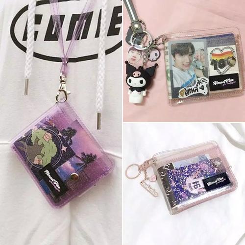 Foto Produk Dompet Kartu Lipat Gantung Almost Blue On Twinkle Jelly Kpop BTS - Merah Muda dari Degou Shop