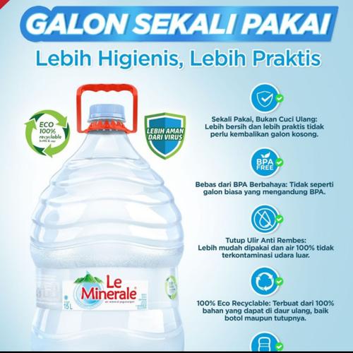 Foto Produk Le Minerale Galon 15liter. Khusus Gojek/Grab dari LS88