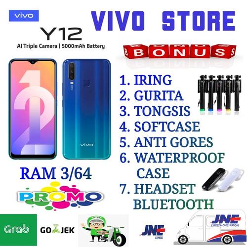 Foto Produk VIVO Y12 RAM 3/64 GARANSI RESMI VIVO INDONESIA - blue no bonus dari VIVO ST0RE
