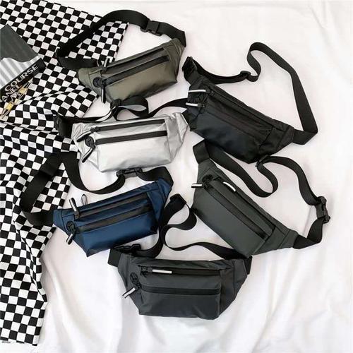 Foto Produk Tas Selempang Pria Tas Pria Waistbag Distro Trendy Serbaguna HITAM - Biru dari Leather Concept