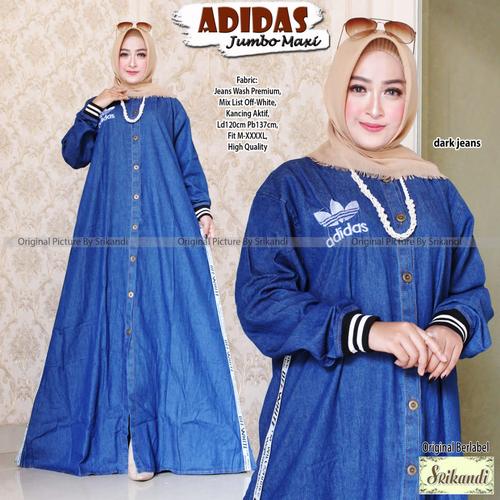 Gambar Dress Gamis Adidas Jumbo Jeans Premium Busana Muslim / Baju Muslim dari Busana Muslim Modern 77 Kota Surakarta Tokopedia