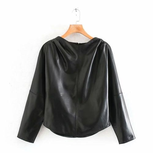 Jual 29180 Leather Long Sleeve Blouse 