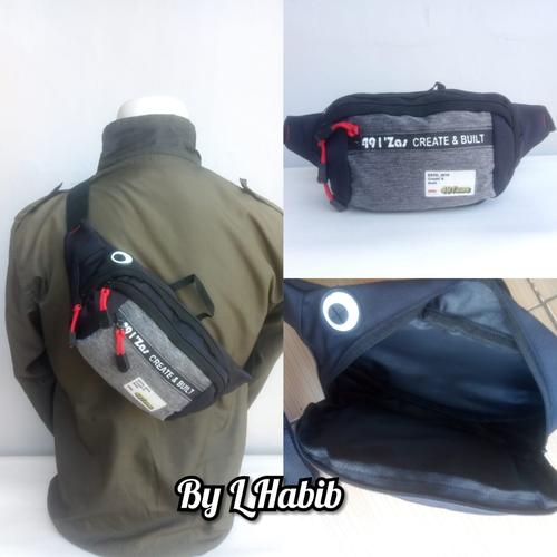 Foto Produk tas waist bag selempang gaul free masker kain - Biru dari L Habib