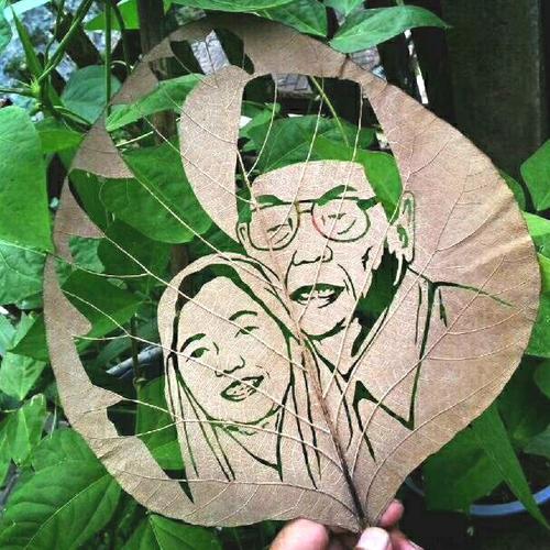Jual Kerajinan Tangan Ukir Daun Leaf Carving Daun Ploso Kab Gresik Loh Java Tokopedia