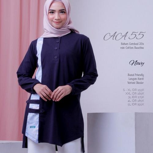 Foto Produk Baju Atasan Wanita Muslim Nibras Alnita AA 55 Size S/M/L/XL - Navy dari FarzanaShop19