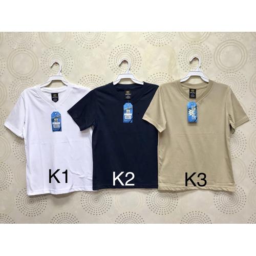 Foto Produk Kaus/Kaos/Tshirt/Oblong V Polos Santai Adem Anak Laki/Perempuan K4 dari Daily Style89