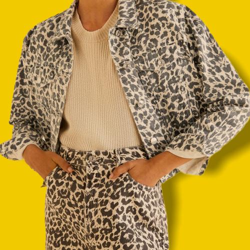 Jual Mango Leopard Denim Jacket - Kota 