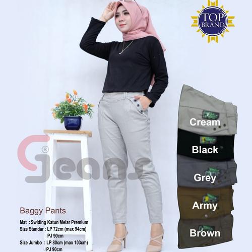 Jual Baggy pants wanita - Cokelat, All 
