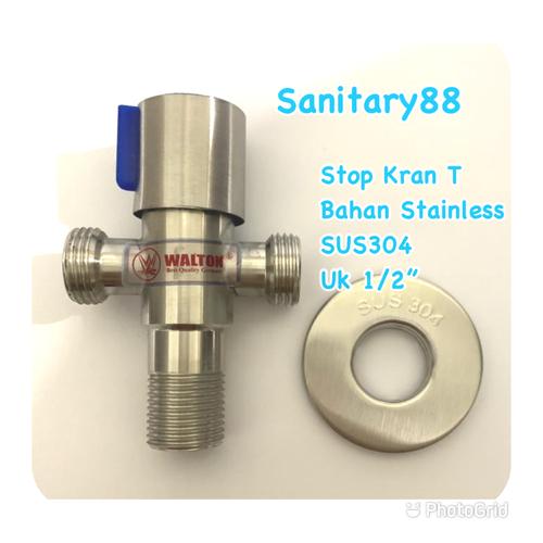 Foto Produk Stop Kran Tee Shower / Stop Kran Stainless SUS304 uk 1/2" dari Sanitary88
