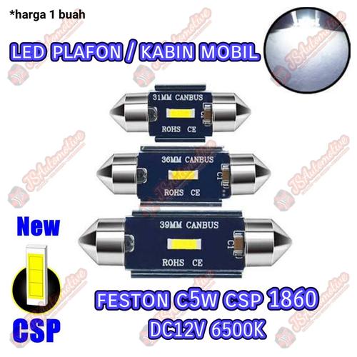 Foto Produk Lampu LED plafon/kabin mobil feston 31/36/39 mm chip CSP 1860 Putih - 31mm dari JSA-RAYmart