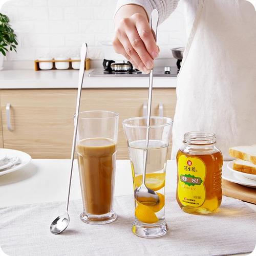 Foto Produk Long Bar Spoon Sendok Aduk Sirup Gula Madu Gagang Panjang Stainless dari E sources