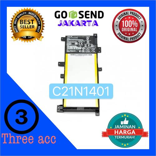 Foto Produk Baterai ASUS X455, X455L, X455LA, X455LD, C21N1401 (Original) dari Three Acc