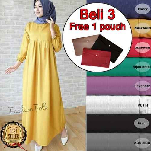 Foto Produk Gamis polos baloteli original bahan import berkualitas BEST SELLER - Merah dari FashionFolk
