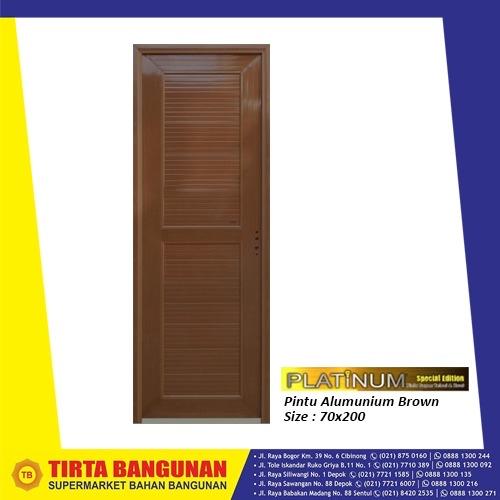 Gambar PLATINUM ALUMIX PINTU ALUMUNIUM FULL PANEL 70X200CM COKLAT/KAMAR MANDI - KIRI dari Tirta Bangunan Kota Depok Tokopedia