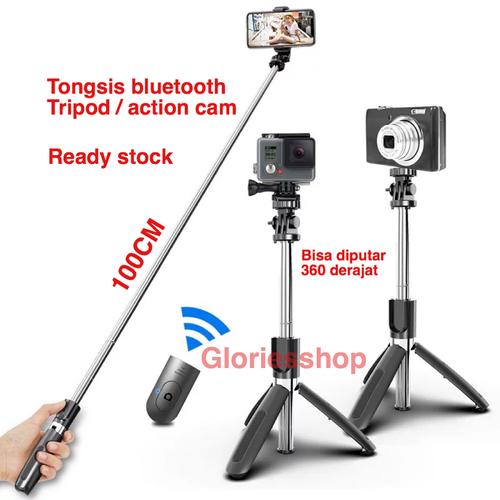 Foto Produk Tongsis Tripod Bluetooth 4in1 Selfie Stick Remote Action Cam dari Gloriesshop 29