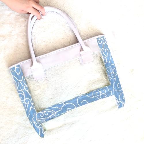 large blue tote bag