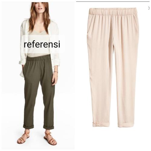 satin Trousers - Light Beige, 34 