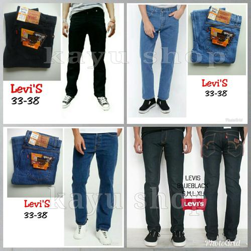 Foto Produk Celana Jeans Pria Standar Big Size Hitam Biru Muda Garmen - Stun Biru Tua, 33 dari kayu shop
