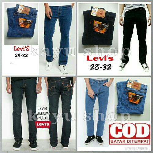 Foto Produk Celana Jeans Standar Pria Levis Hitam Garmen Biru muda Tua - Hitam, 28 dari kayu shop