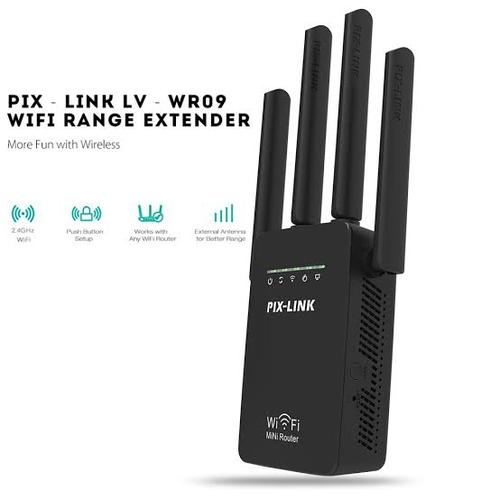 Foto Produk PIX-LINK 300M Pix Link Wireless WiFi Extender Pro Repeater AP LV-WR09 - LV-WR09 Hitam dari dnmlocker