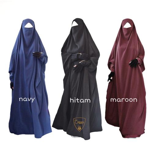 Foto Produk frenchkhimar abaya onepiece - Hitam dari hasnamoslem