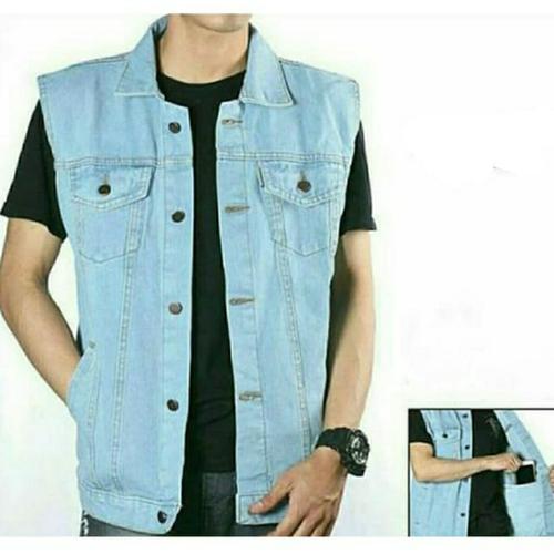 Jual rompi jeans pria rompi denim vest 
