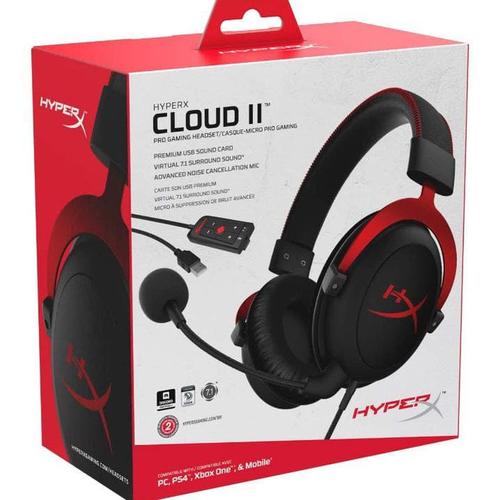 Gambar HyperX Cloud II Gaming Headset Kingston Hyper X Cloud 2 Headphone game - GUN METAL dari Click & Go Kota Bandung Tokopedia