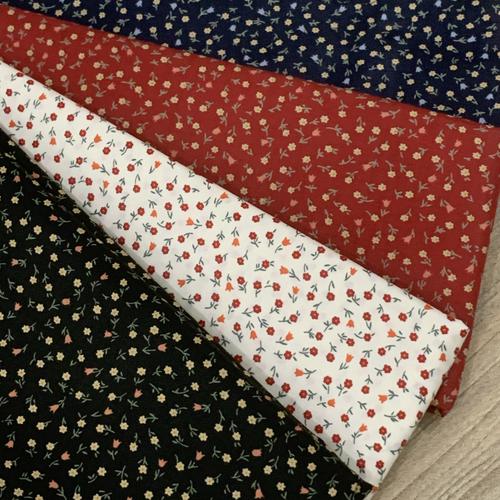 Foto Produk KAIN KATUN JEPANG “motif bunga kecil” - Merah dari maxshop online