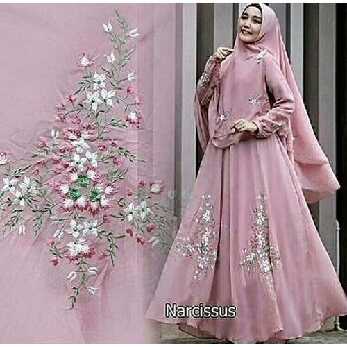 Foto Produk Gamis / Baju / Setelan Wanita Muslim Narcissus Syari ( asli bordir ) dari FERI'S TOKO