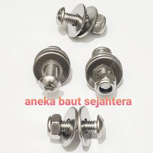 Foto Produk Baut Plat Nomor - Baut L Button Stainless dari ANEKA BAUT SEJAHTERA