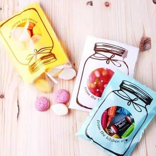 Foto Produk plastik cookies permen dan kue motif jar warna warni dari nanabakehouse