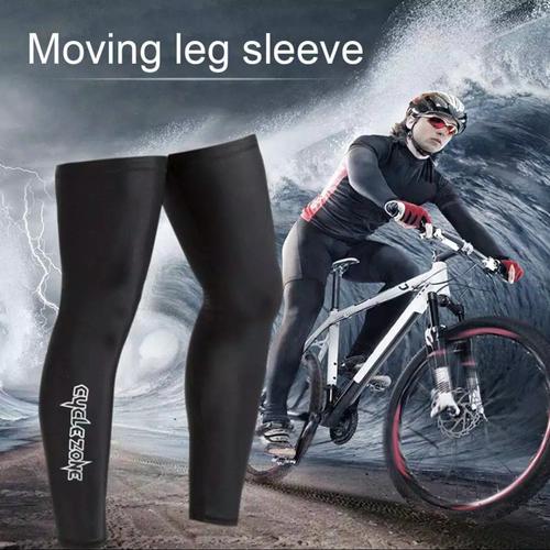 Foto Produk Manset kaki sepeda leg warmer satu pasang - Hitam, M dari Uwo Sports