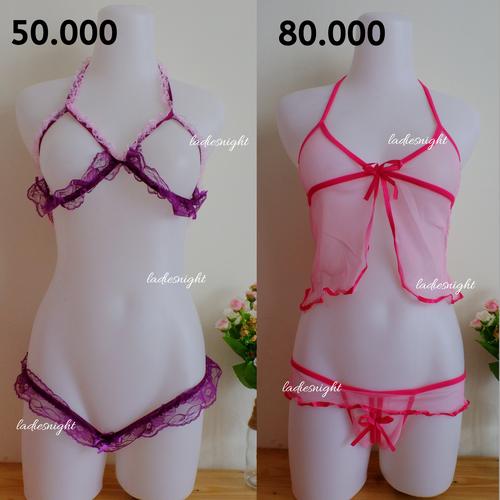 Foto Produk Pink Rose Bevine Sleepwear Bikini Sexy Lingerie -Two Pieces - Ungu dari Ladies Night