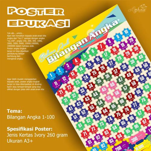 Jual Poster Edukasi Mengenal Angka Arab Dan Bahasa Arab 1 Sampai 100 Kota Surakarta Afra Collection Tokopedia