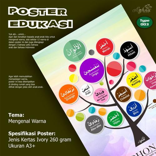 Jual Poster Edukasi Mengenal Warna Dalam Bahasa Arab Dan Indonesia Type 3 Kota Surakarta Afra Collection Tokopedia