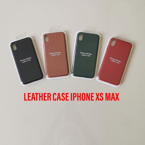 Foto Produk LEATHER CASE COVER SOFT HARD ORIGINAL IPHONE Xs MAX HARDCASE KULIT - Merah dari TOKO ACC HAPE